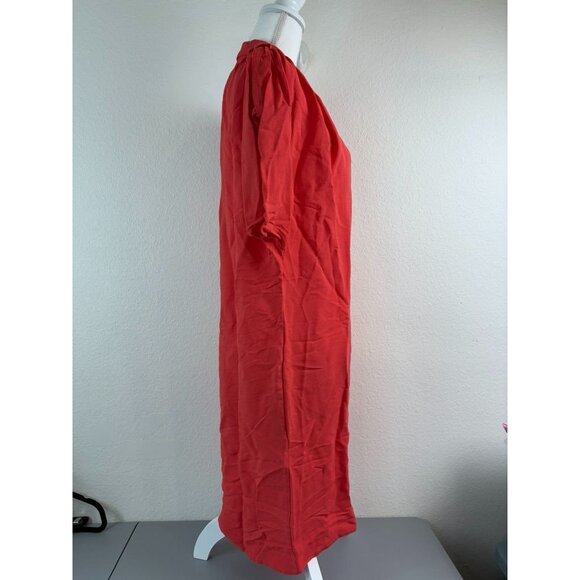 Diane Von Furstenberg women's 6 orange knee length collared shift shirt dress - Picture 4 of 9